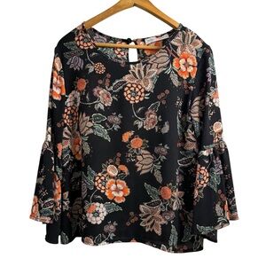 Floral Bell Sleeve Top - Italy